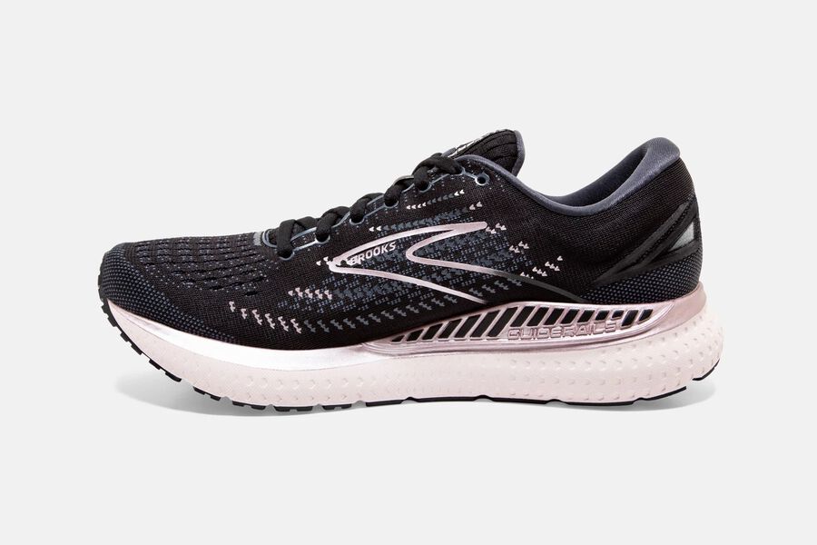 Brooks Glycerin GTS 19 Road Running Shoes Womens - Black/Pink - NFJZM-7832